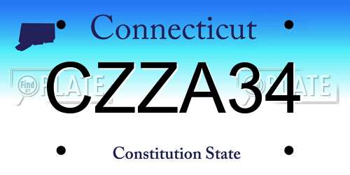 CZZA34 Connecticut License Plate