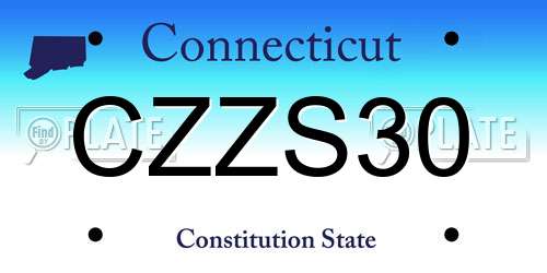 CZZS30 Connecticut License Plate