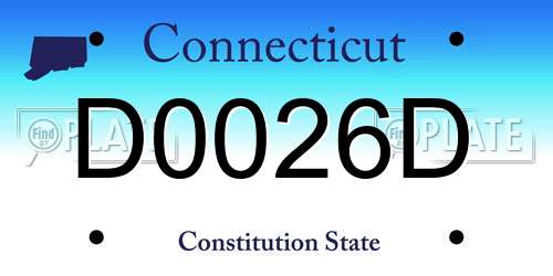 D0026D Connecticut License Plate