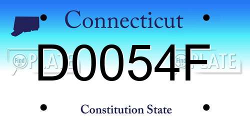 D0054F Connecticut License Plate