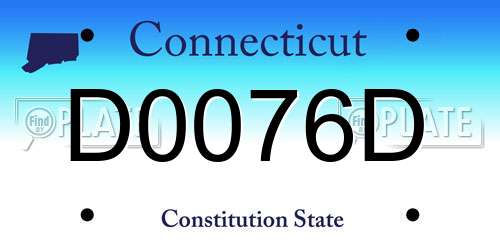 D0076D Connecticut License Plate
