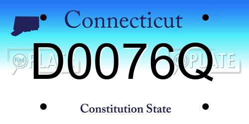 D0076Q Connecticut License Plate