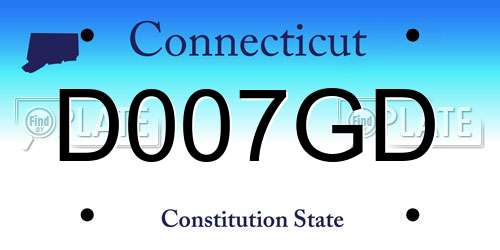 D007GD Connecticut License Plate