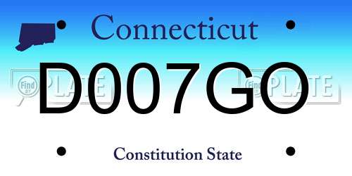 D007GO Connecticut License Plate