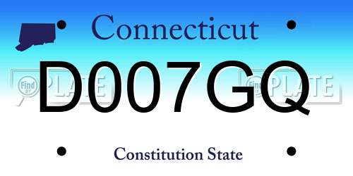 D007GQ Connecticut License Plate