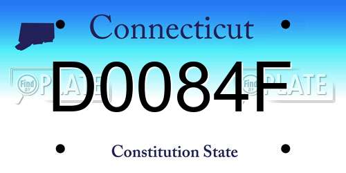 D0084F Connecticut License Plate