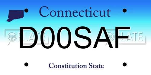 D00SAF Connecticut License Plate