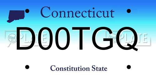 D00TGQ Connecticut License Plate