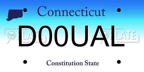 D00UAL Connecticut License Plate