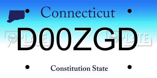 D00ZGD Connecticut License Plate