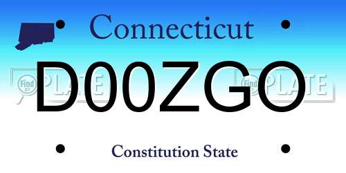 D00ZGO Connecticut License Plate