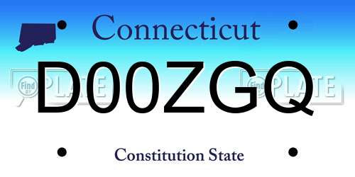 D00ZGQ Connecticut License Plate