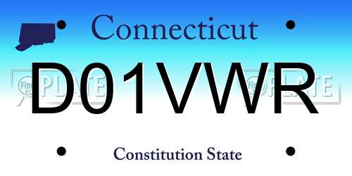 D01VWR Connecticut License Plate