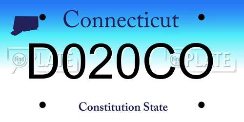 D020CO Connecticut License Plate