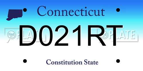 D021RT Connecticut License Plate