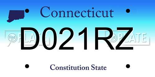 D021RZ Connecticut License Plate