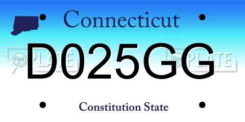 D025GG Connecticut License Plate