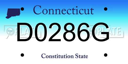 D0286G Connecticut License Plate