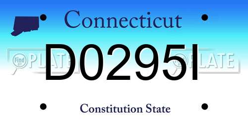 D0295I Connecticut License Plate