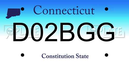 D02BGG Connecticut License Plate
