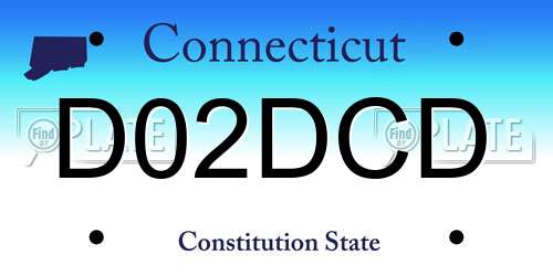 D02DCD Connecticut License Plate