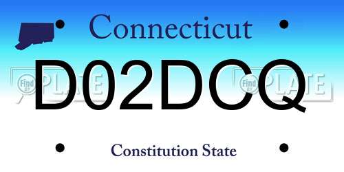 D02DCQ Connecticut License Plate