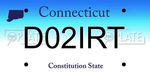 D02IRT Connecticut License Plate