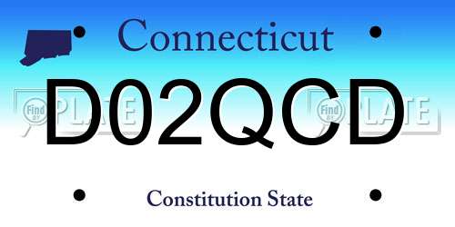 D02QCD Connecticut License Plate
