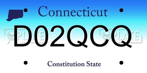 D02QCQ Connecticut License Plate