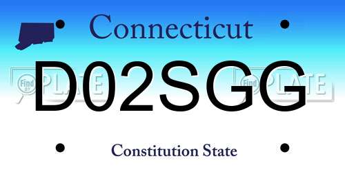 D02SGG Connecticut License Plate