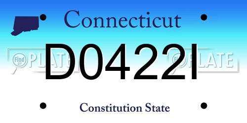 D0422I Connecticut License Plate