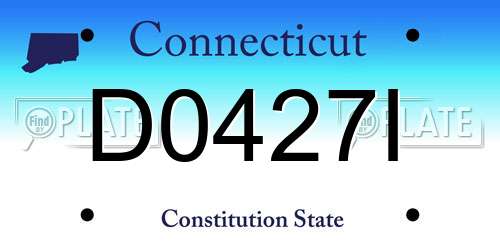 D0427I Connecticut License Plate