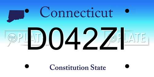D042ZI Connecticut License Plate