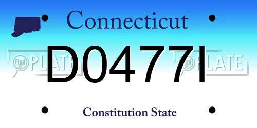 D0477I Connecticut License Plate