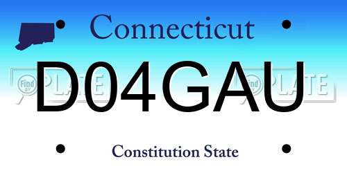 D04GAU Connecticut License Plate