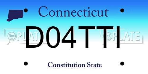 D04TTI Connecticut License Plate