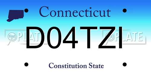 D04TZI Connecticut License Plate