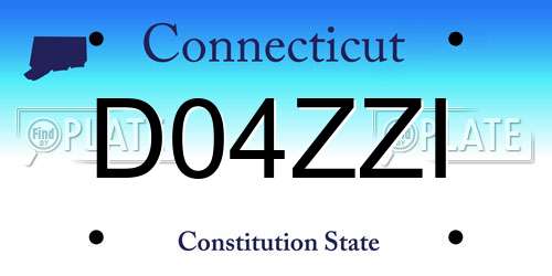 D04ZZI Connecticut License Plate
