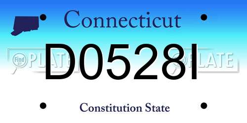 D0528I Connecticut License Plate