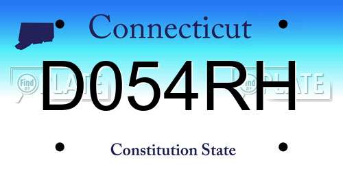 D054RH Connecticut License Plate