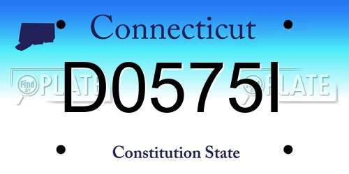 D0575I Connecticut License Plate