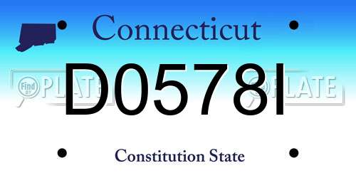 D0578I Connecticut License Plate