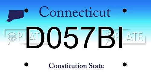 D057BI Connecticut License Plate