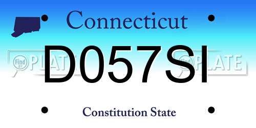 D057SI Connecticut License Plate