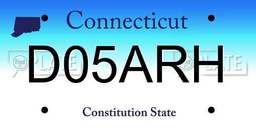 D05ARH Connecticut License Plate