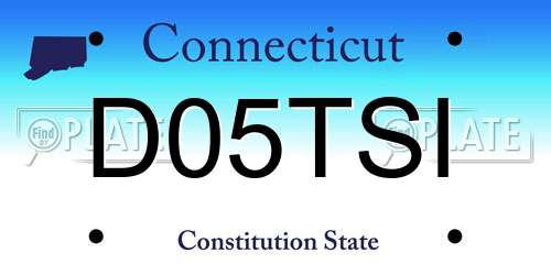 D05TSI Connecticut License Plate