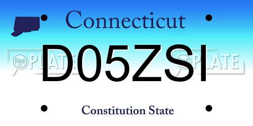 D05ZSI Connecticut License Plate
