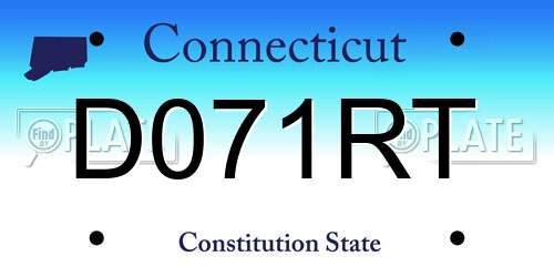 D071RT Connecticut License Plate