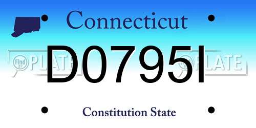 D0795I Connecticut License Plate