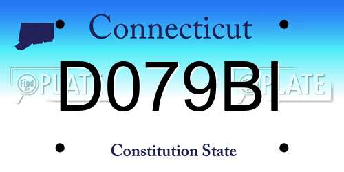 D079BI Connecticut License Plate